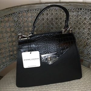 New Italian Kelly Bag - Black Leather